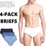 4 Pack Marks & Spencer Classic Briefs Underpants Cotton Undies - Assorted Pack