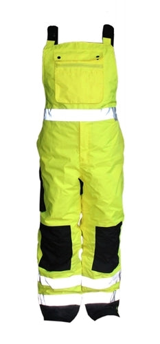 Seattle Glove Hi Vis Quilted Work Waterproof Bib Overalls in Yellow