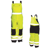 Seattle Glove Hi Vis Quilted Work Waterproof Bib Overalls in Yellow