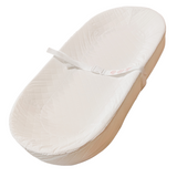 Baby Change Pad with Contoured Foam Non-Slip Cover & Safety Strap - White