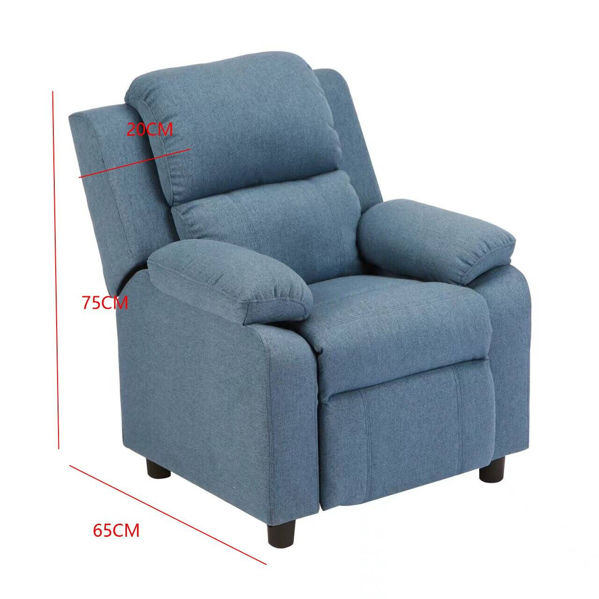 Set of 2 Erika Blue Kids Recliner Sofa Chair Blue Lounge Couch Armchair Childrens