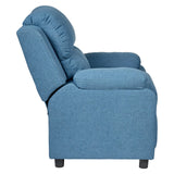 Set of 2 Erika Blue Kids Recliner Sofa Chair Blue Lounge Couch Armchair Childrens