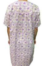 Womens 100% Cotton Short Sleeve Nightie Gown Night Sleepwear Pyjamas PJ Pajamas - Lilac