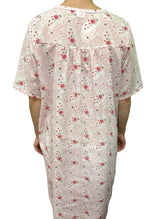 Womens 100% Cotton Short Sleeve Nightie Gown Night Sleepwear Pyjamas PJ Pajamas - Pink