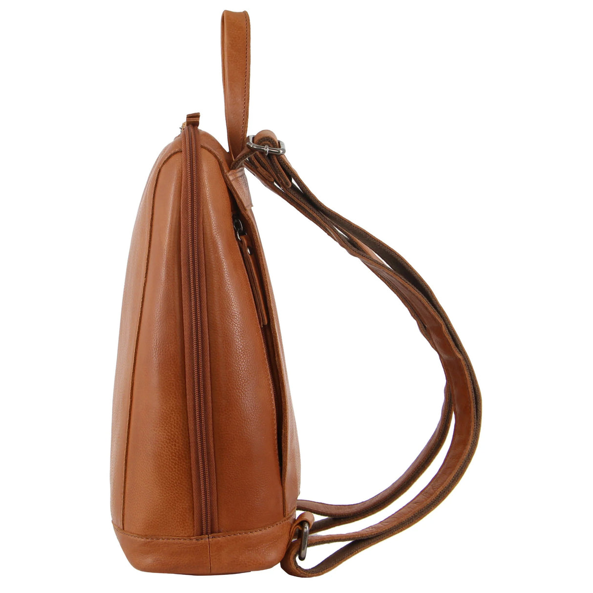 Milleni Ladies Backpack Shoulder Bag Nappa Leather Womens Rucksack - Cognac