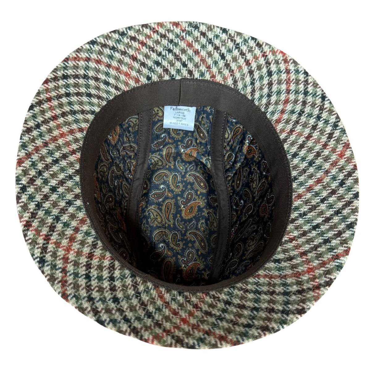 Failsworth Norfolk Mixed Fibre Drop Brim Hat - MADE IN UK - 59cm - Mixed Tweed