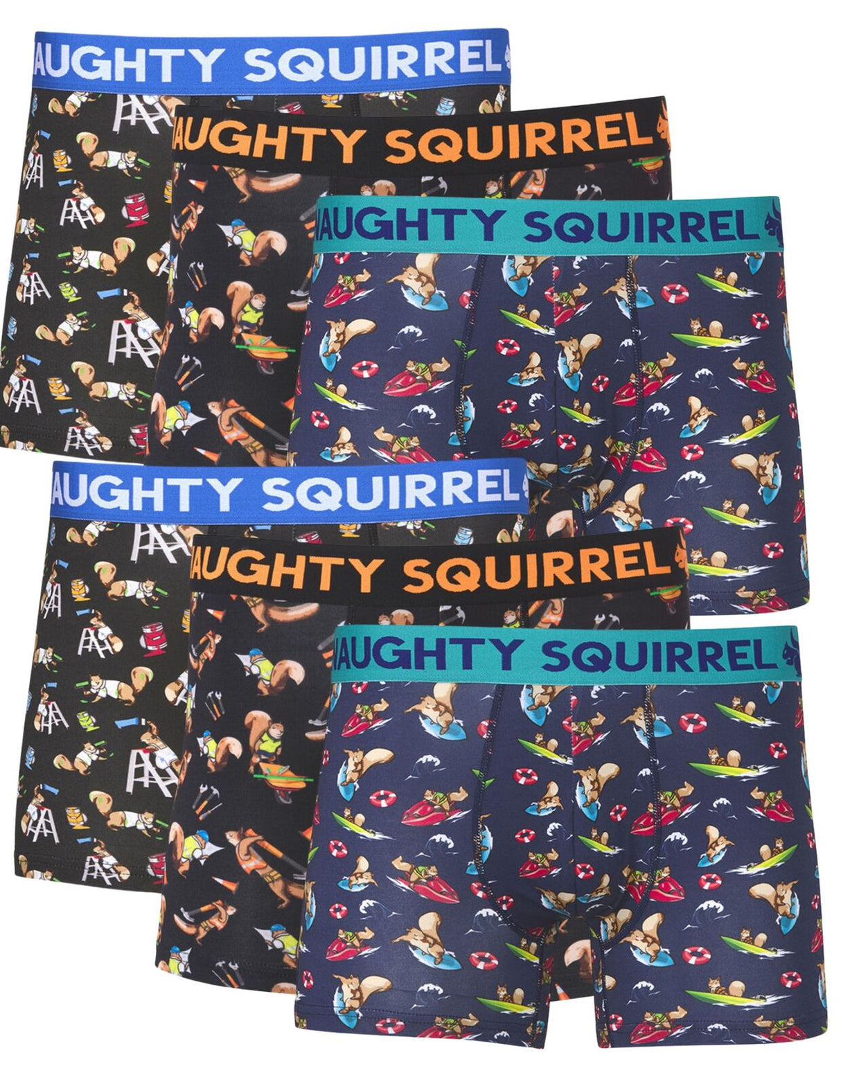 6x Naughty Squirrel® 4" Painting Mid-Length Trunk Tradie - Assorted Colours