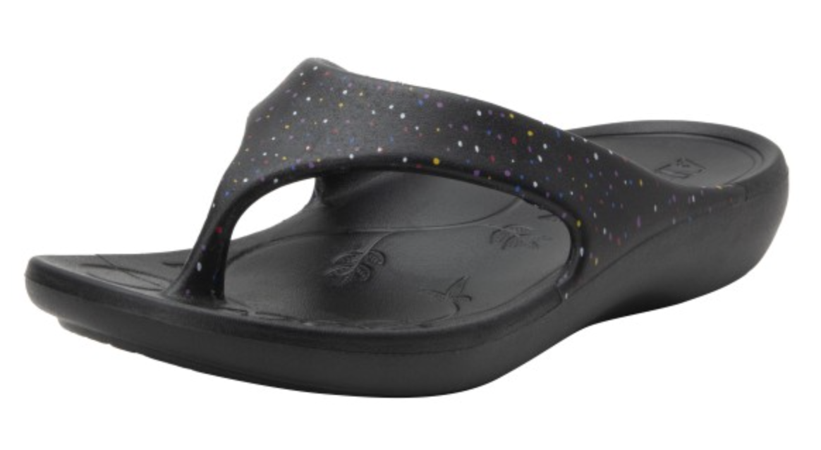 Alegria Womens ODE Thongs Flip Flops Sandals - Sprinkles