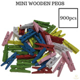 900pcs MINI WOODEN PEGS Natural Craft Baby Shower Clothes Pin Scrapbook 25mm