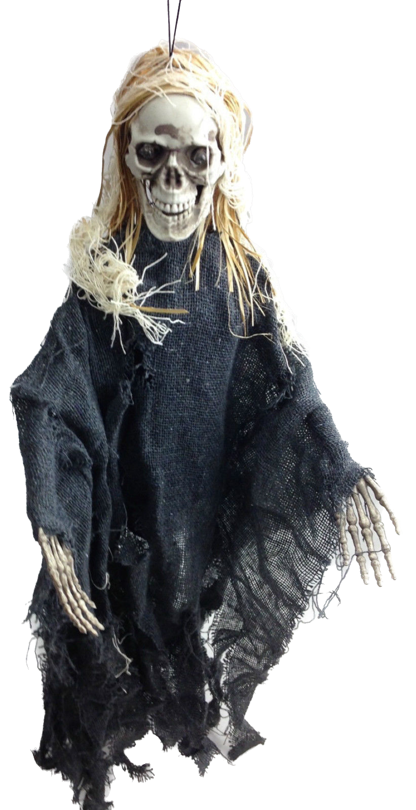 HALLOWEEN Moving Skeleton Skull Creepy Sound Activated Hanging Prop Scary Witch