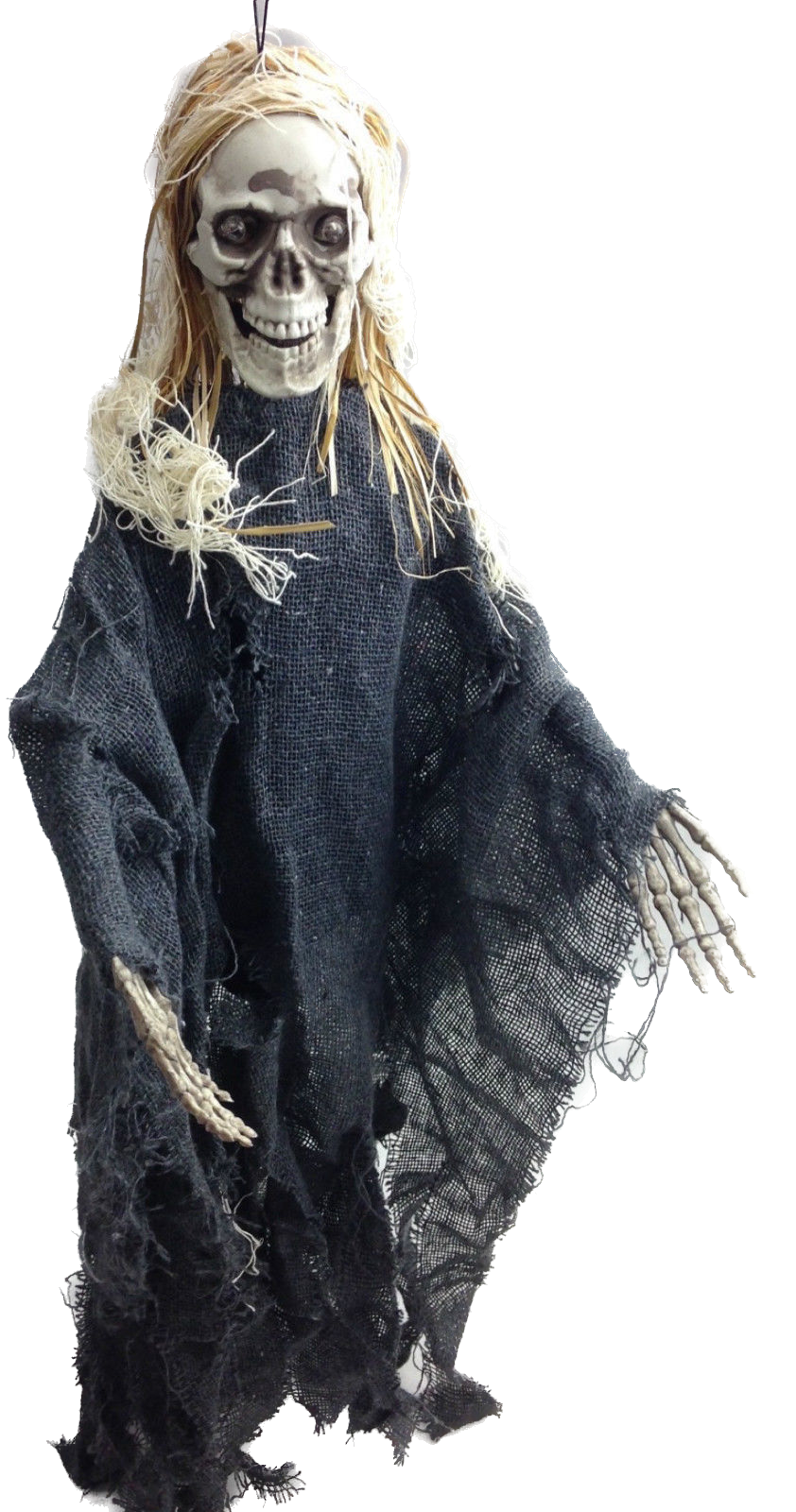 HALLOWEEN Moving Skeleton Skull Creepy Sound Activated Hanging Prop Scary Witch