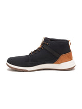 Caterpillar Mens Quest Mid Suede Leather Sneakers Casual Fashion Shoes - Black/Pumpkin Spice Marron Fonce