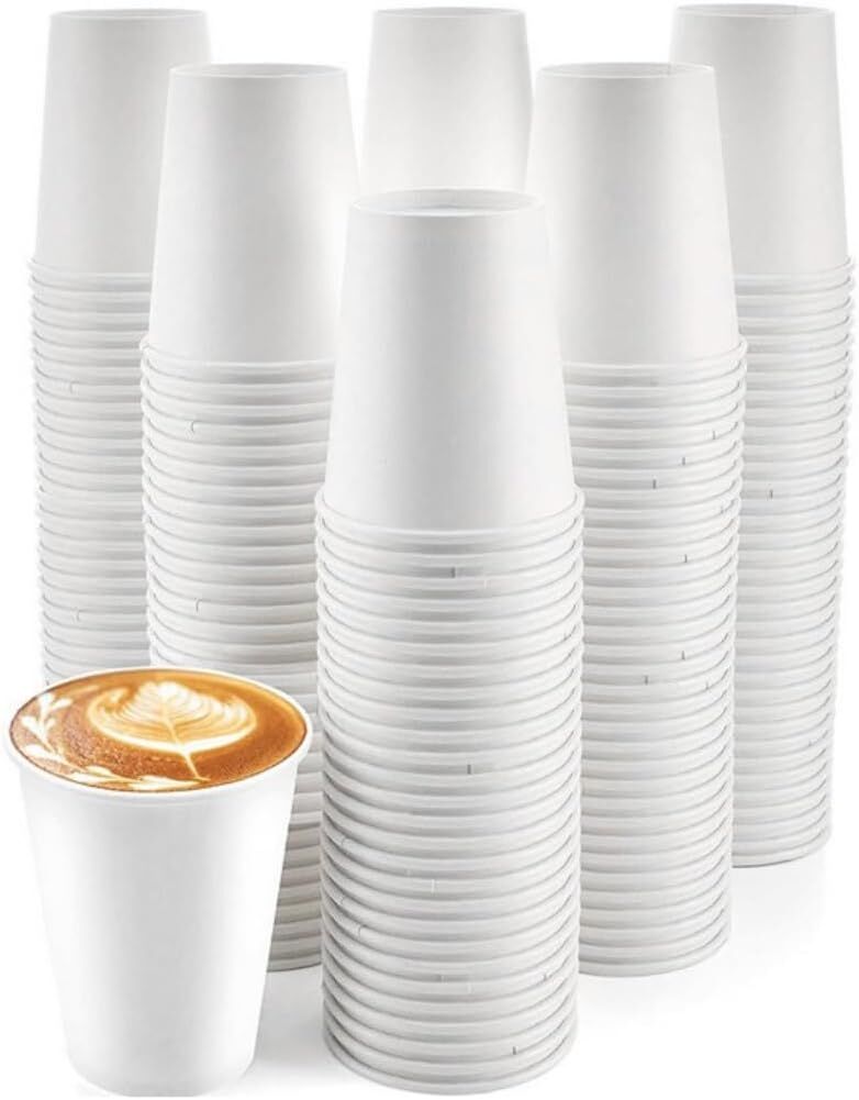 1200 White Disposable Coffee Cups 8oz Extra Strong Takeaway Paper Take Away Bulk