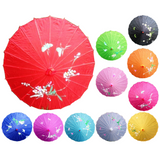 PARASOL UMBRELLA Chinese Japanese Bamboo Flower Pattern Fabric 80cm Diameter