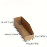 10x Cardboard Storage Organizer Bins BE Corrugated Pantry Shelf Boxes for Office & Garage Organization