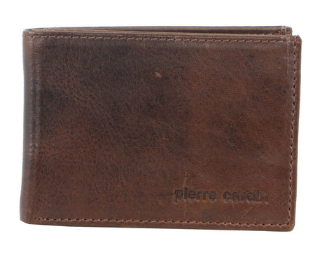 Pierre Cardin Mens RFID Slim Wallet Genuine Italian Leather w Gift Box - Cognac