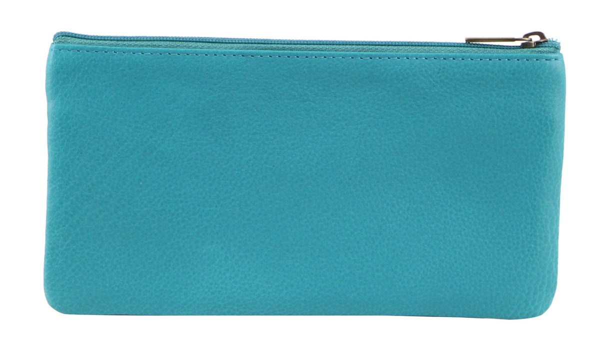 Pierre Cardin Ladies Womens Genuine Soft Leather Italian Wallet - Turquoise