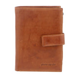 Pierre Cardin Womens Bi-Fold Italian Leather Credit Card Holder Wallet - Cognac