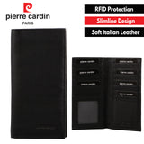 Pierre Cardin Mens Italian RFID Protected Leather Suit Wallet - Black