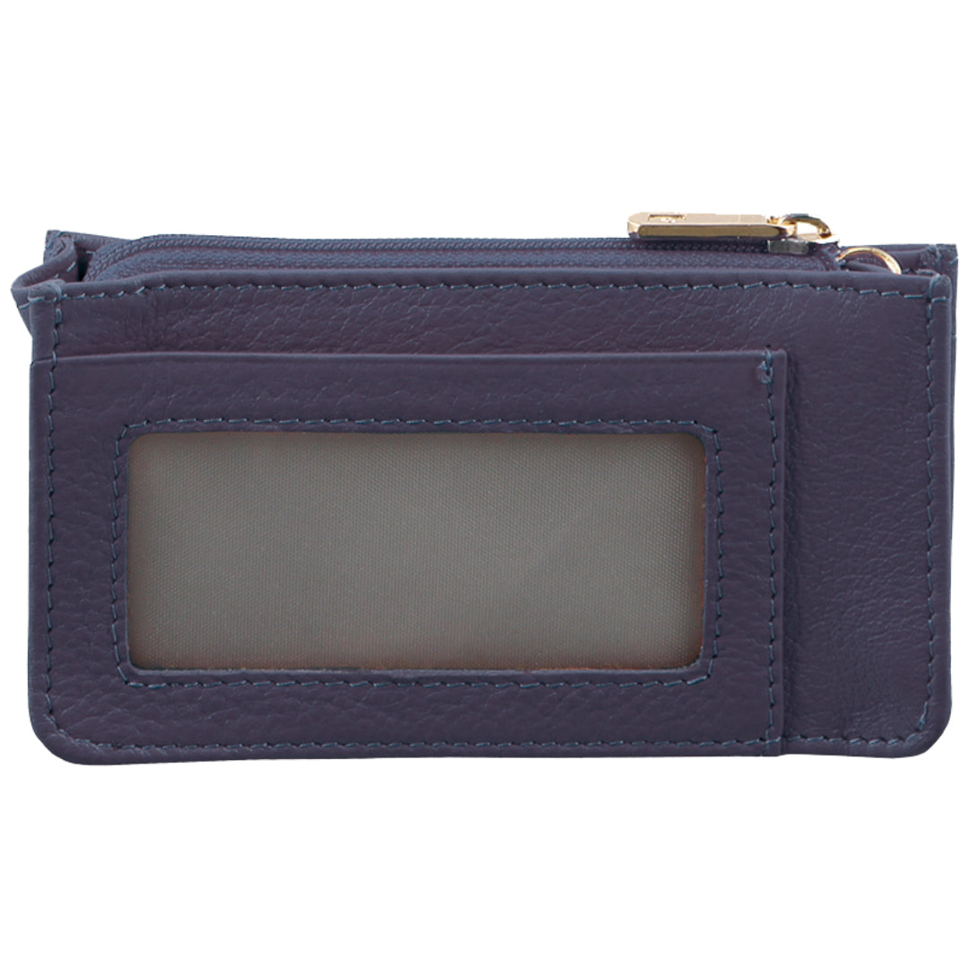 Pierre Cardin Womens Soft Italian Leather Coin Purse Holder Wallet - Purple