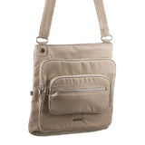 Pierre Cardin Nylon Cross Body RFID Anti-Theft Slash Proof Bag - Taupe