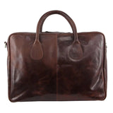 Pierre Cardin Mens Rustic Leather Overnight Bag Weekend Luggage - Chocolate