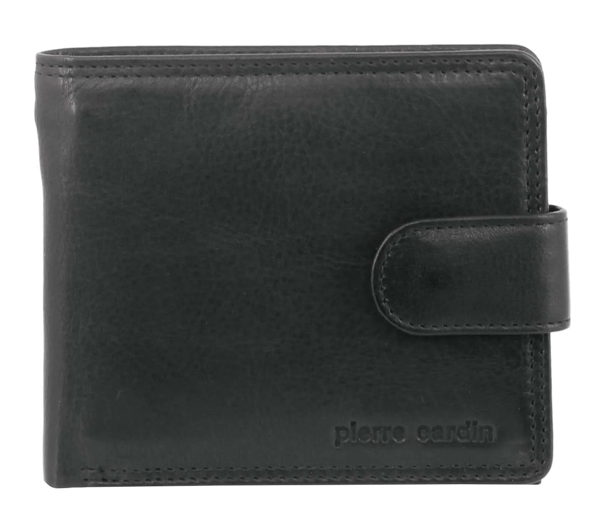 Pierre Cardin Mens Wallet Soft Rustic Leather RFID Blocking Protected - Black