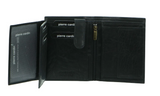 Pierre Cardin Mens Rustic RFID Leather Tri-Fold Wallet Card Holder - Black