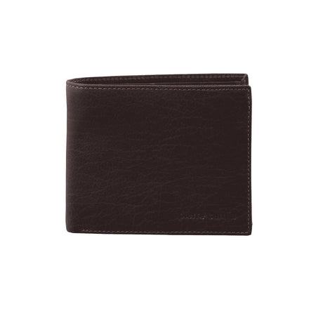 Pierre Cardin Mens Rustic Leather Bi-Fold Wallet Card Holder - Brown