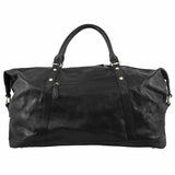 Pierre Cardin Rustic Leather Business Overnight Bag Unisex Duffle Bag Travel - Black