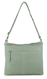 Pierre Cardin Womens Woven Leather Flap Cross-Body Bag Handbag - Mint