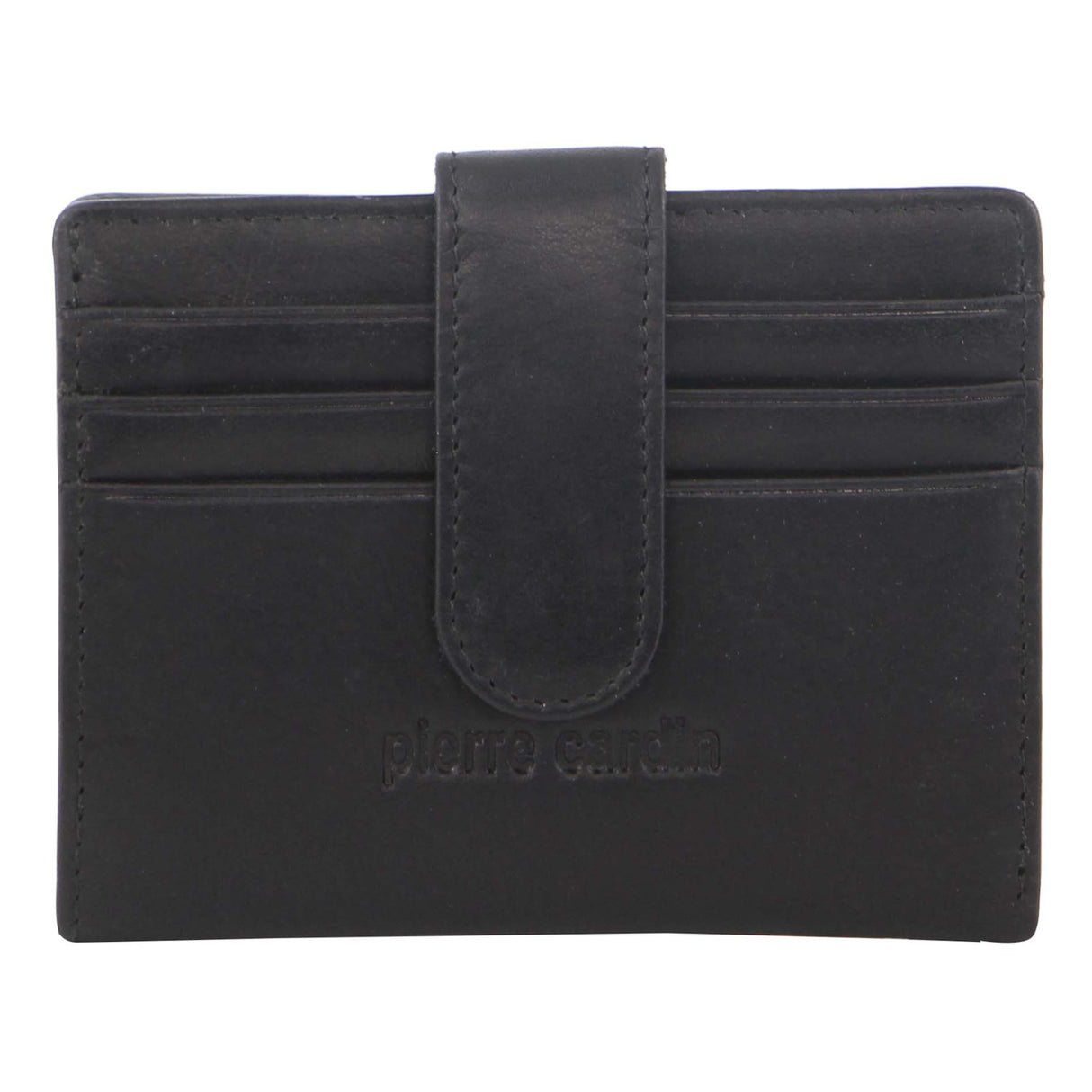 Pierre Cardin Mens Leather Bi-Fold Wallet Credit Card Holder w/ RFID Protection - Black