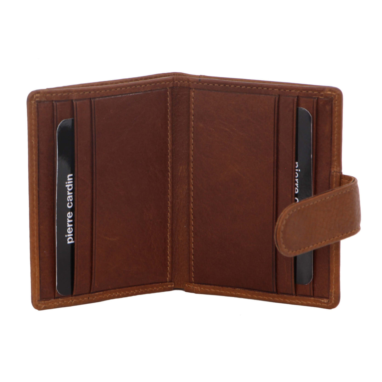 Pierre Cardin Mens Leather Bi-Fold Wallet Credit Card Holder - Tan