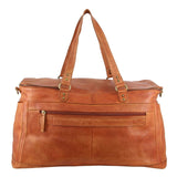 Pierre Cardin Burnished Leather Multi-Compartment Overnight Bag - Cognac