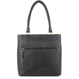 Pierre Cardin Womens Leather Perforated Shoulder Bag with stud Detailing - Black