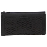 Pierre Cardin Perforated Leather Ladies Handy Travel Wallet - Black