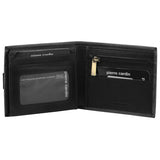 Pierre Cardin Mens Rustic Leather Bi-Fold Business Card Holder/Wallet - Black