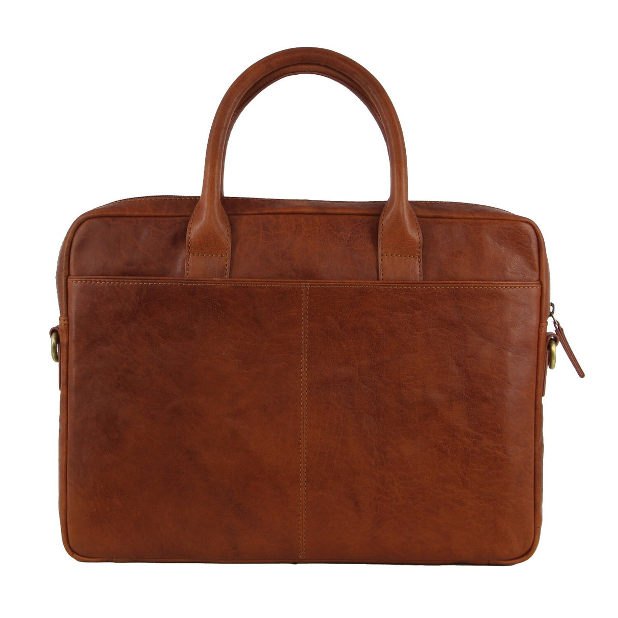 Pierre Cardin Leather Multi-Handle 15" Laptop Computer Bag - Tan