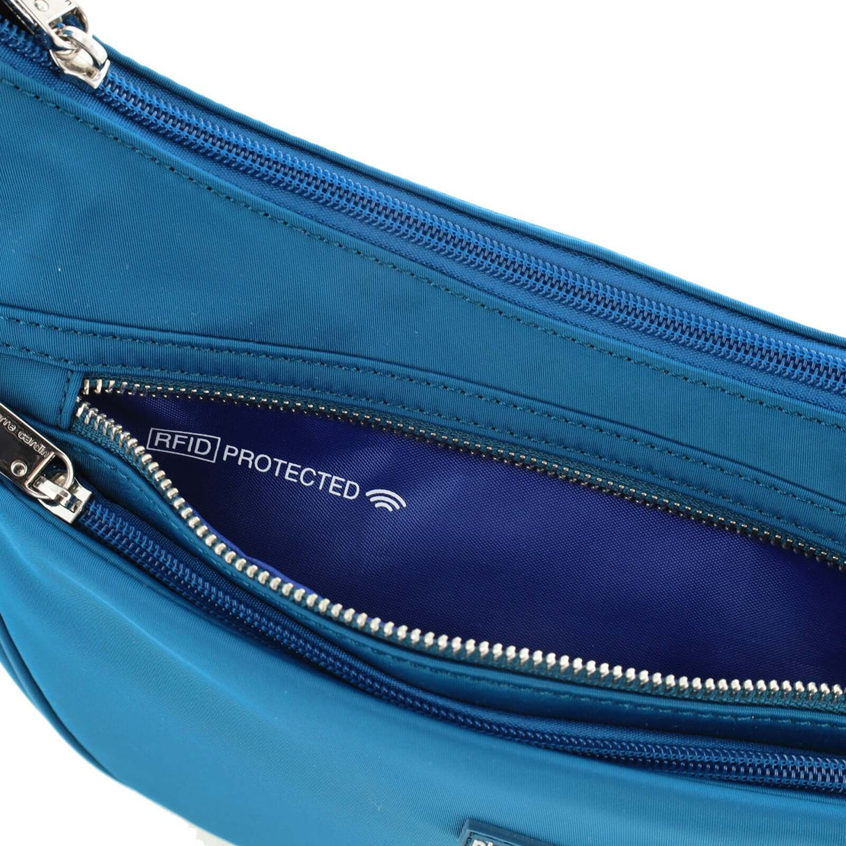 Pierre Cardin Slash Proof Anti Theft RFID Nylon Crossbody Bag in Turquoise