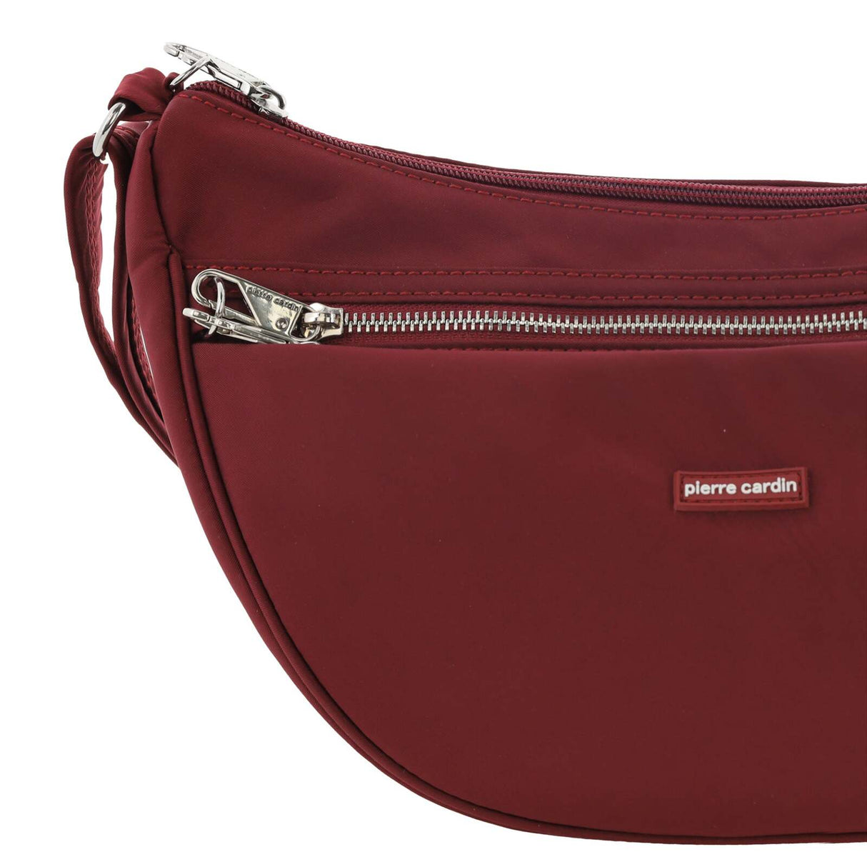 Pierre Cardin Slash Proof Anti Theft RFID Nylon Crossbody Bag in Wine