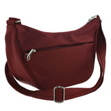 Pierre Cardin Slash Proof Anti Theft RFID Nylon Crossbody Bag in Wine