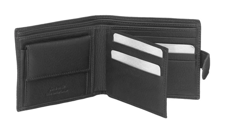 Pierre Cardin Mens Genuine Soft Italian Leather RFID Wallet - Black