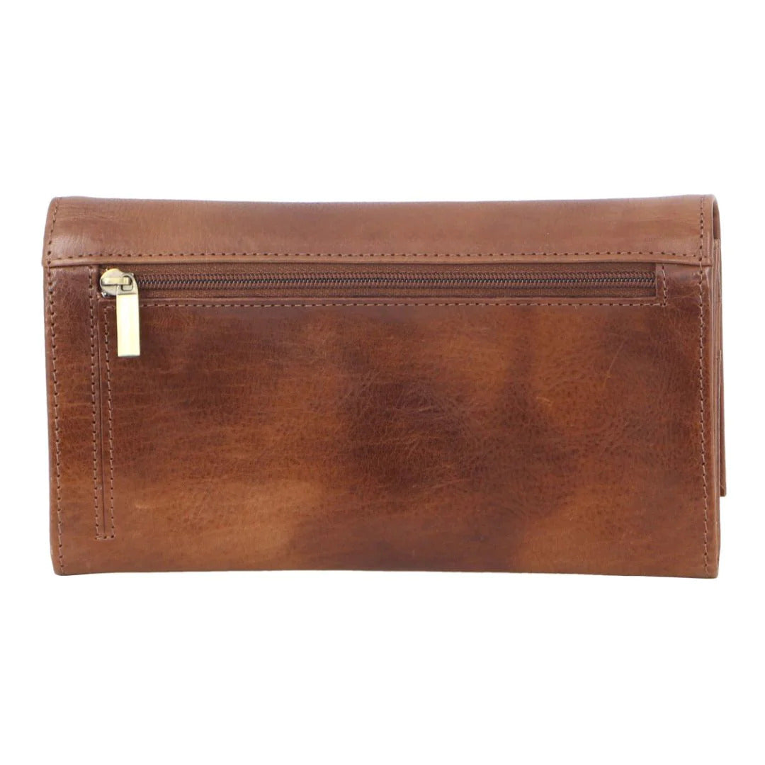 Pierre Cardin Womens Soft Italian Leather RFID Purse Wallet - Cognac