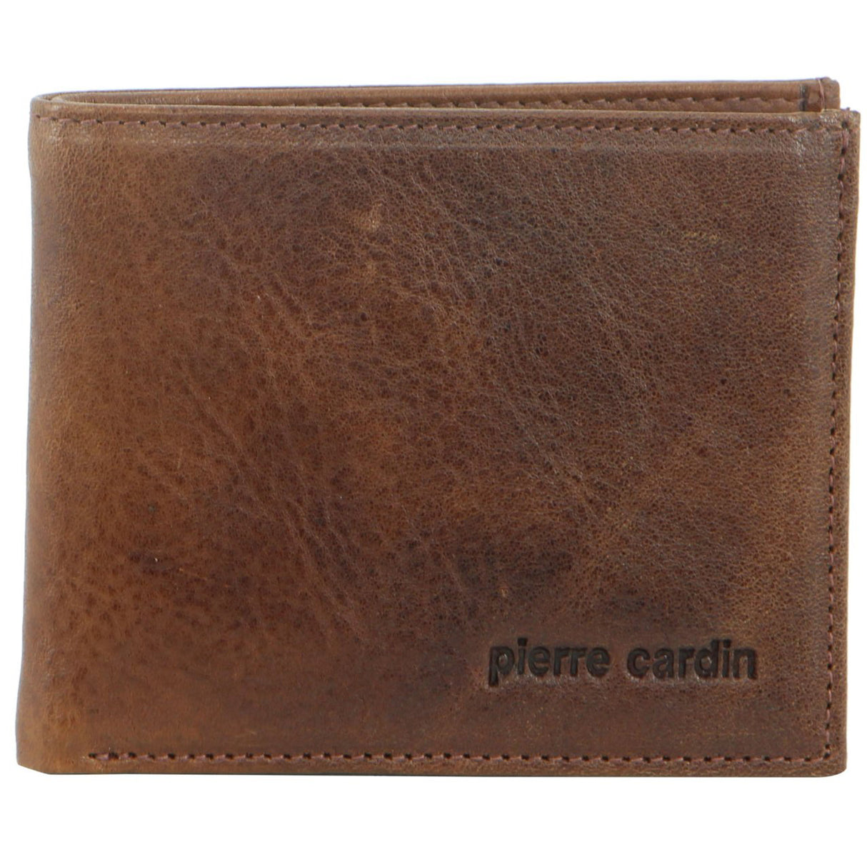 Pierre Cardin Mens Genuine Italian Soft RFID Bifold Slim Wallet - Cognac