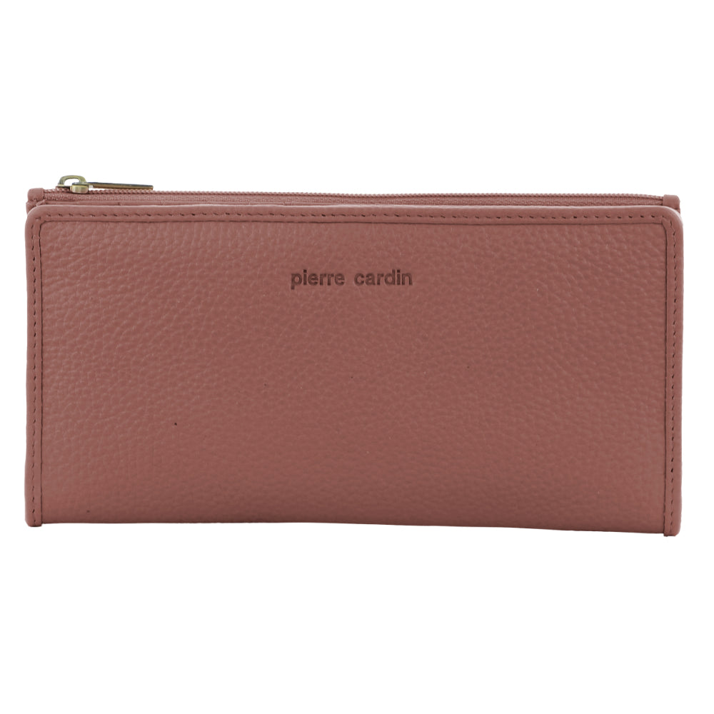 Pierre Cardin Ladies Womens Soft Italian Leather RFID Purse Wallet in Casia Rose