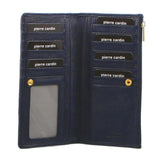 Pierre Cardin Ladies Womens Soft Italian Leather RFID Purse Wallet - Navy