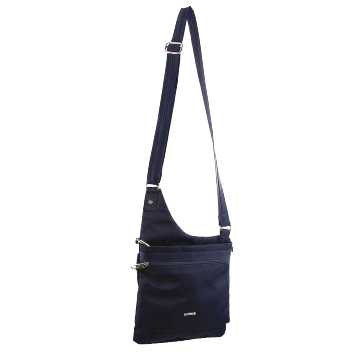 2Pc Set Pierre Cardin RFID Cross Body Bag Anti-Theft Slash Proof - Navy and Grey