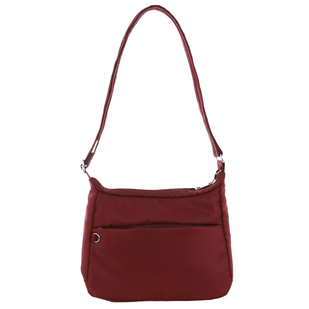 Pierre Cardin Anti-Theft Crossbody Bag Slash Proof RFID Blocking - Wine