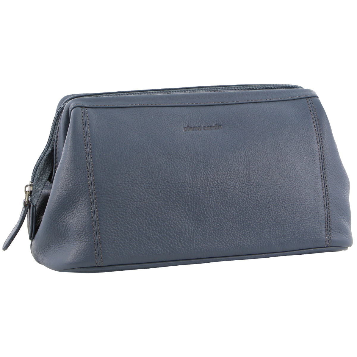 Pierre Cardin Mens Rustic Leather Toiletry Case Bag Travel - Teal