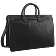 Pierre Cardin Mens Rustic Leather 15" Laptop Computer Shoulder Bag Handbag Briefcase - Black